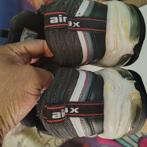 Nike Men's Black Denim Sneakers with Leather,Teal and Rust Accents - Picture 3 of 7